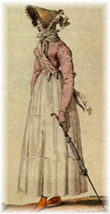 Walking Dress: 1814 by Horace Venet, from  Amanack des Modes